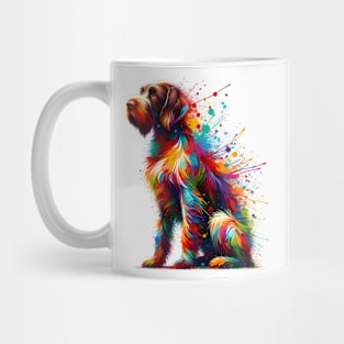 Vibrant Splash Art German Wirehaired Pointer Portrait Mug